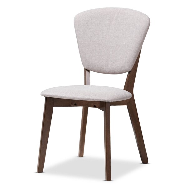 Baxton Studio Tarelle Walnut-Finished Grey Upholstered 5-Piece Dining Set - 143-8068