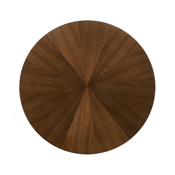 Armen Living Cirque and Lima 5 Piece Walnut Round Dining Set - SETCQDIWA5D