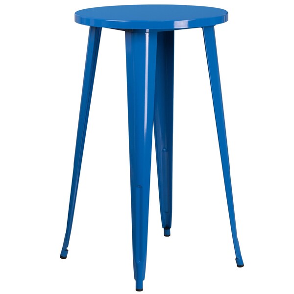 Flash Furniture Round 24" W, 24" L, 41" H, Metal, Blue - CH-51080BH-4-30CAFE-BL-GG