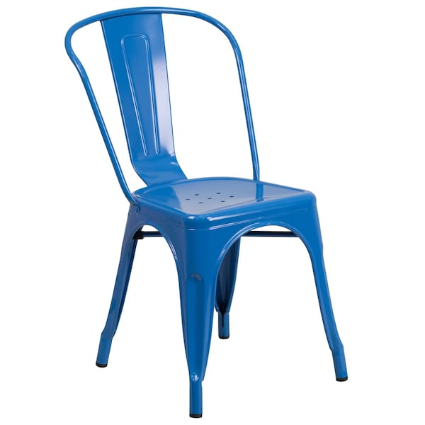 Flash Furniture Round 24" W, 24" L, 29" H, Metal, Blue - CH-51080TH-4-18CAFE-BL-GG