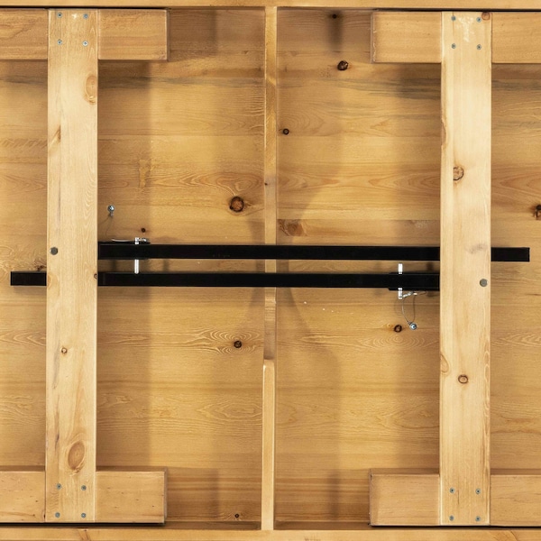 Flash Furniture Rectangle 40 in W, 96 in L, 30 in H, Pine Wood, Pinus Glabra, Steel, Light Natural - XA-F-96X40-LN-GG