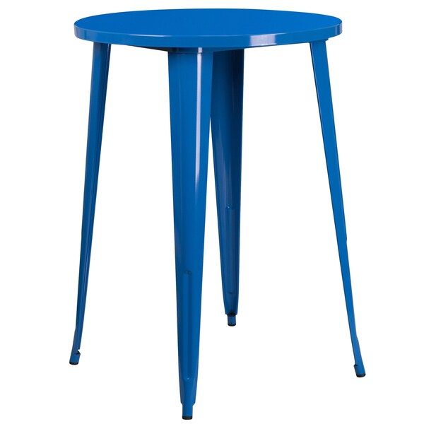 Flash Furniture Round 30" W, 30" L, 41" H, Metal, Blue - CH-51090BH-2-30CAFE-BL-GG