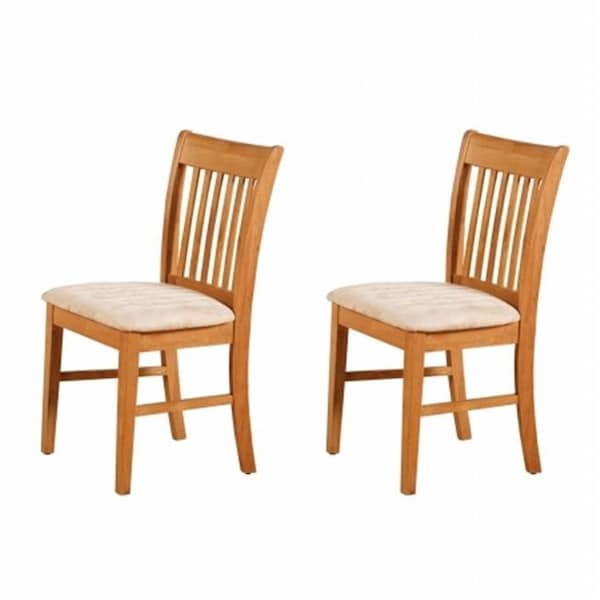 East West Furniture East West NFC-OAK-C Norfolk Chair Upholstered Seat -Oak Finish.; Oak - Pack of 2 - NFC-OAK-C