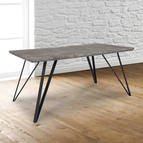 Flash Furniture Rectangle Corinth 31.5" x 63" Rectangular Dining T, 31.5" W, 63" L, 29.25" H, Wood, Grey - HG-DT012-78054-GG