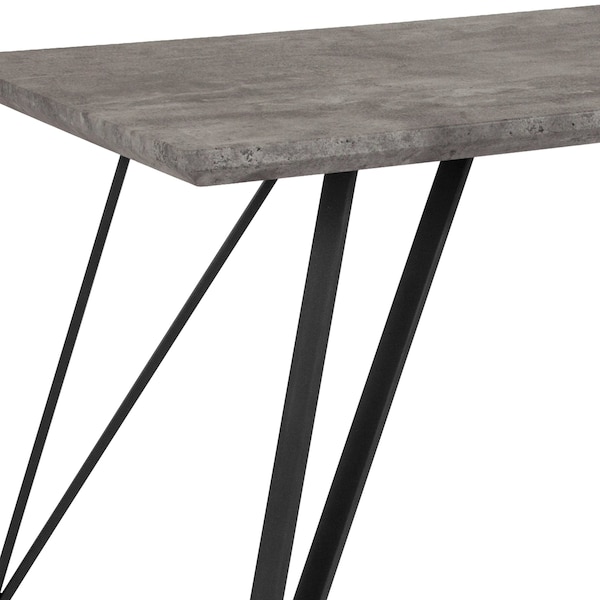 Flash Furniture Rectangle Corinth 31.5" x 63" Rectangular Dining T, 31.5" W, 63" L, 29.25" H, Wood, Grey - HG-DT012-78054-GG