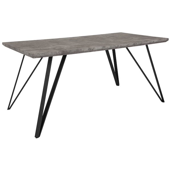 Flash Furniture Rectangle Corinth 31.5" x 63" Rectangular Dining T, 31.5" W, 63" L, 29.25" H, Wood, Grey - HG-DT012-78054-GG