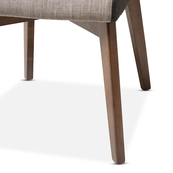Baxton Studio Kimberly Mid-Century Modern Walnut Wood Round 5-Piece Dining Set - 134-7175-7181