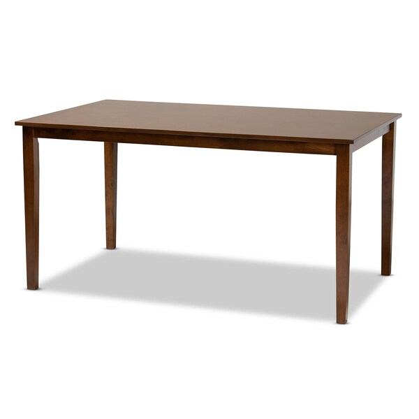 Baxton Studio Augustine Grey Upholstered and Walnut Wood 7-Piece Dining Set - 165-10548-10520