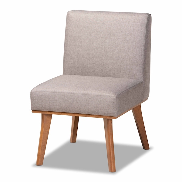 Baxton Studio Odessa Mid-Century Modern Grey Fabric and Walnut Brown Finished Wood 5-Piece Dining Nook Set - 175-10843-10842-10980-10840-ZORO