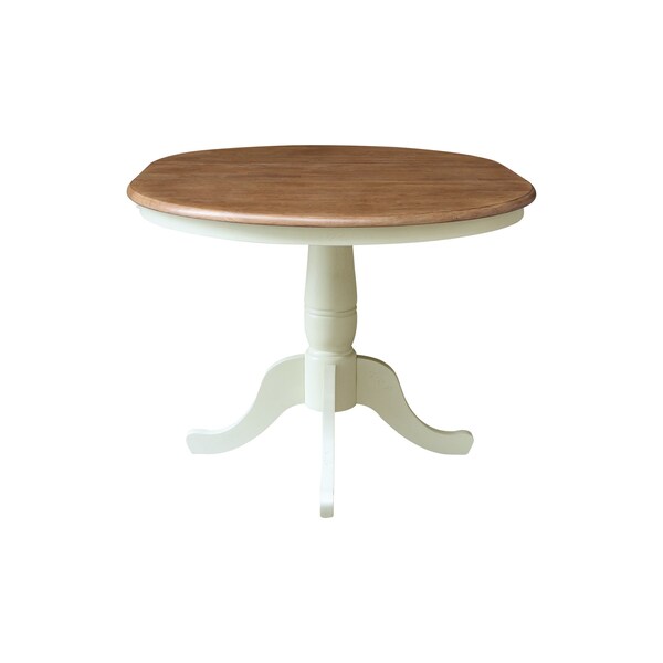 Whitewood Industries Rectangular Fixed Top Extension Pedestal Dining Table, 36 in W, 29.3 in L, 48 in H, Parawood - K79-36RXT
