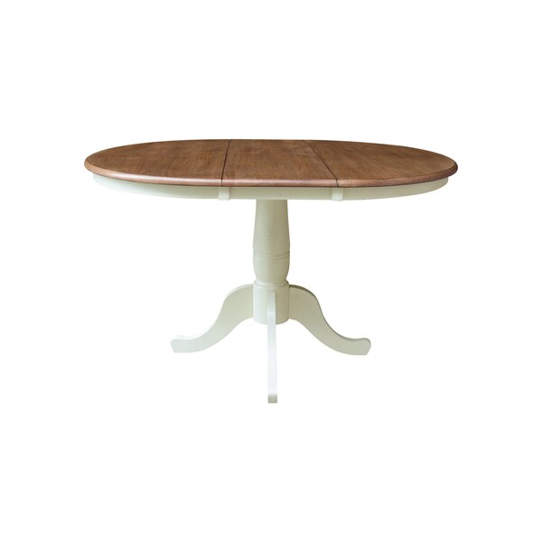 Whitewood Industries Rectangular Fixed Top Extension Pedestal Dining Table, 36 in W, 29.3 in L, 48 in H, Parawood - K79-36RXT