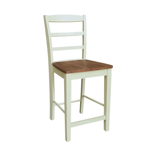 Whitewood Industries Rectangular Fixed Top Extension Pedestal Dining Table W/ 2 Counter Height Stools, 36 in W, 48 in H - K79-36RXT-6B-S402-2