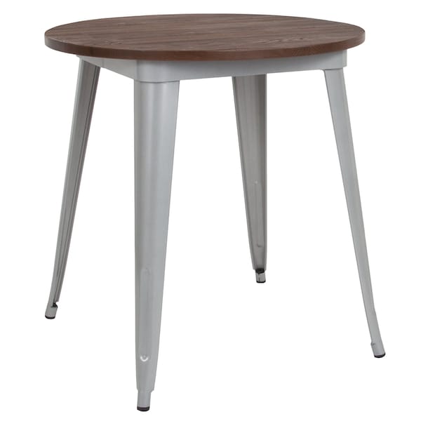 Flash Furniture Round Silver Metal Indoor Table with Wal - CH-51090-29M1-SIL-GG