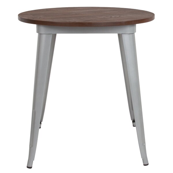 Flash Furniture Round Silver Metal Indoor Table with Wal - CH-51090-29M1-SIL-GG