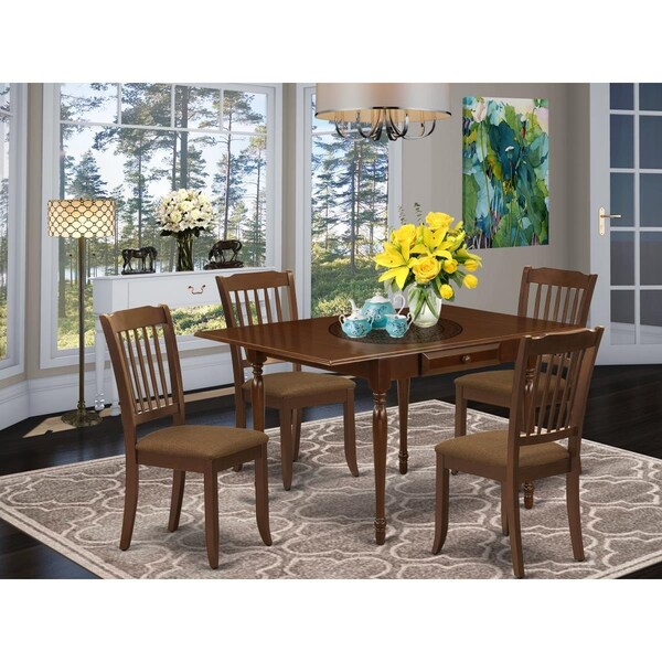 East West Furniture 5 Piece Monza Dining Set - Mahogany - MZDA5-MAH-C