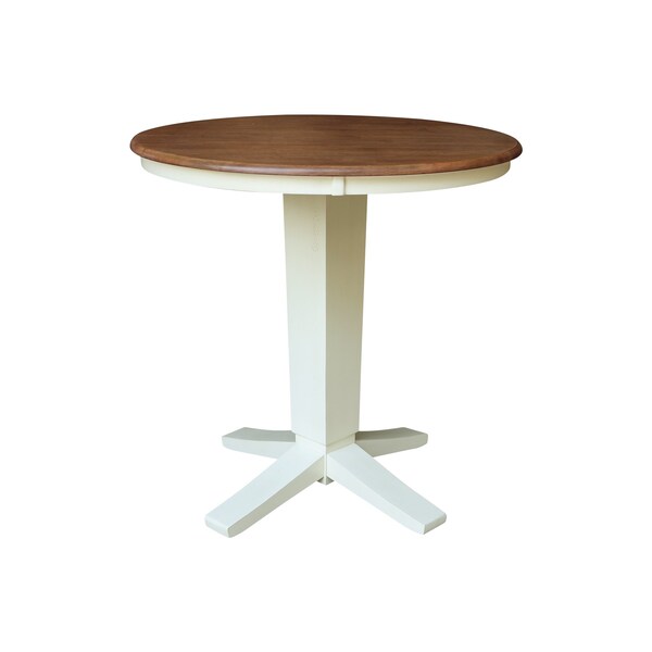 Whitewood Industries Rectangular Fixed Top Table W/ 2 Counter Height Stools, 36 in W, 35.9 in L, 36 in H, Parawood, 3 - K79-36RT-23B-S6172-2