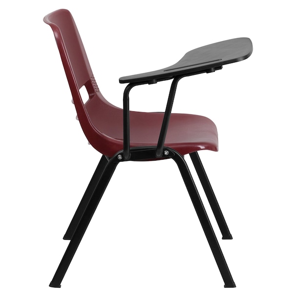 Flash Furniture Tablet Arm Chair, Left Hand Flip-Up, Burg, 21" W, 25.5" L, 32" H, Burgundy - RUT-EO1-BY-LTAB-GG