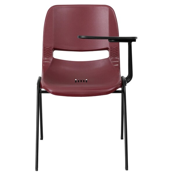 Flash Furniture Tablet Arm Chair, Left Hand Flip-Up, Burg, 21" W, 25.5" L, 32" H, Burgundy - RUT-EO1-BY-LTAB-GG