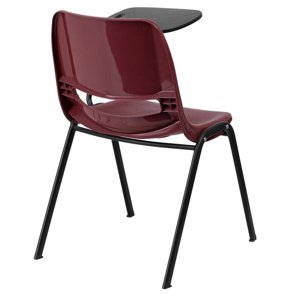 Flash Furniture Tablet Arm Chair, Left Hand Flip-Up, Burg, 21" W, 25.5" L, 32" H, Burgundy - RUT-EO1-BY-LTAB-GG