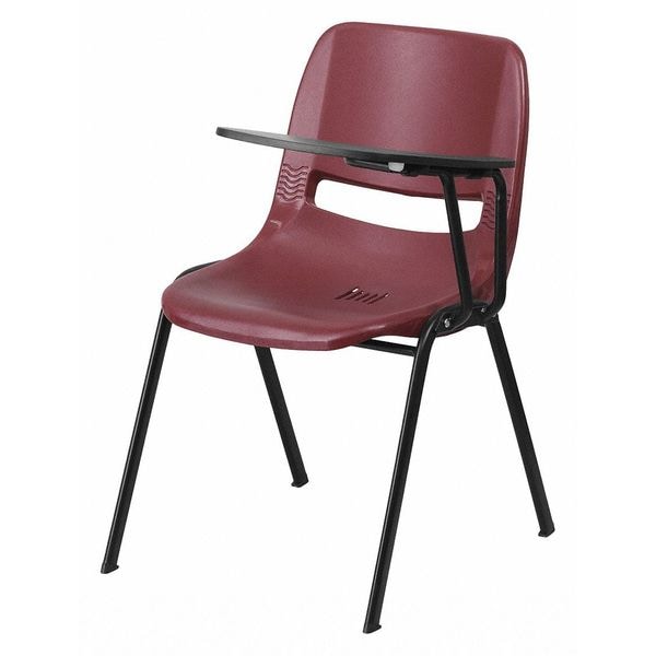Flash Furniture Tablet Arm Chair, Left Hand Flip-Up, Burg, 21" W, 25.5" L, 32" H, Burgundy - RUT-EO1-BY-LTAB-GG