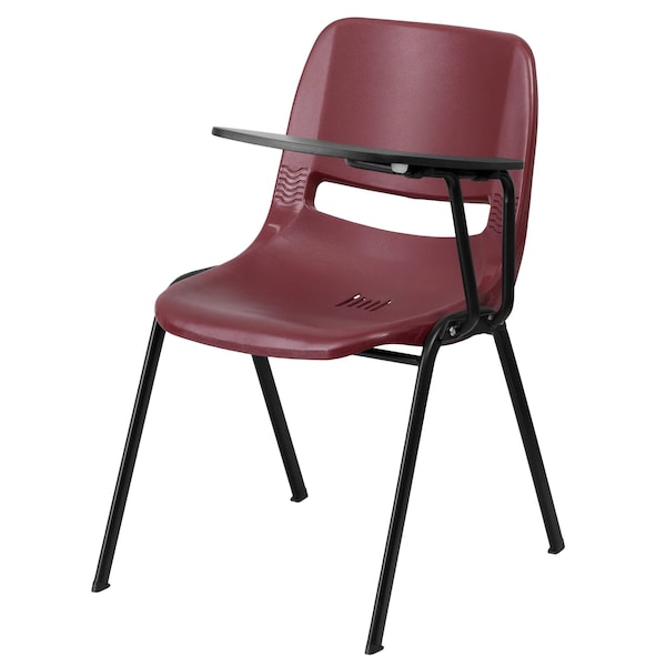 Flash Furniture Tablet Arm Chair, Left Hand Flip-Up, Burg, 21" W, 25.5" L, 32" H, Burgundy - RUT-EO1-BY-LTAB-GG