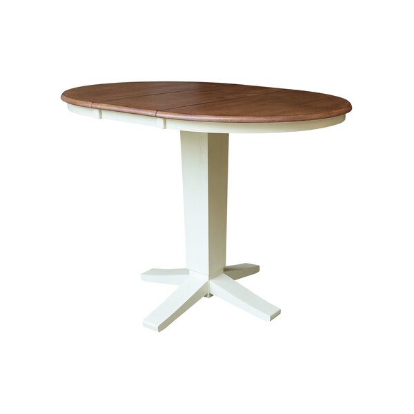 Whitewood Industries Rectangular Extension Dining Table W/ 6 Counter Height Stools, 36 in W, 36.1 in L, 48 in H, 7 - K79-36RXT-23-S102-6
