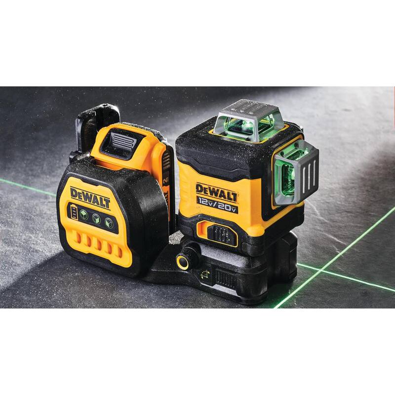 DEWALT 20V/12V Lithium-Ion Cross-Line Laser Level Kit, (1) 2.0Ah Battery, Charger, and Case - DCLE34030G