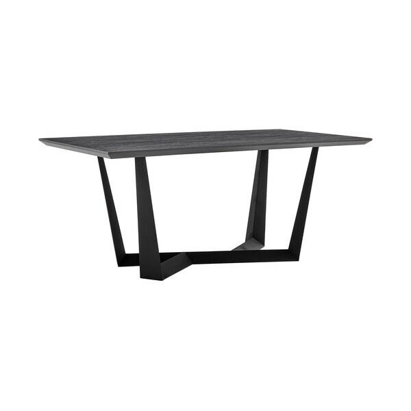 Armen Living Radford Dark Gray Rectangular Dining Table with Black Finish - LCRFDICH