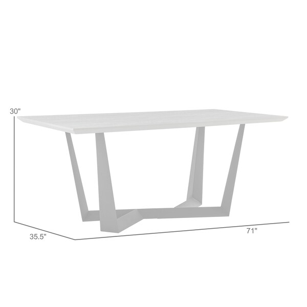 Armen Living Radford Dark Gray Rectangular Dining Table with Black Finish - LCRFDICH