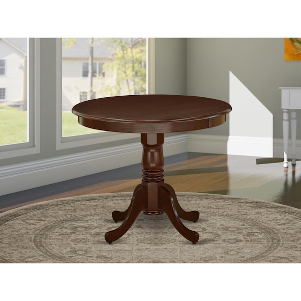 East West Furniture 36 in. Antique Round Dining Table - Mahogany - ANT-MAH-TP