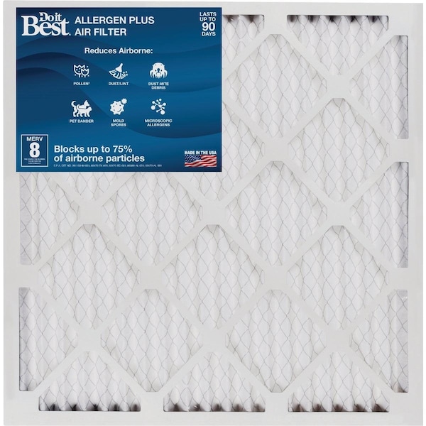 All-Source 16 In. x 25 In. x 1 In. MERV 8 Furnace Filter - DB1-1625-8-12