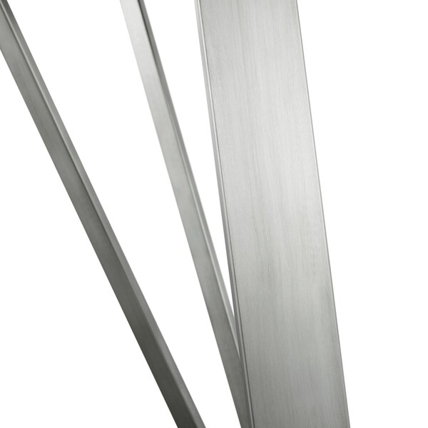 Armen Living Cressida Glass and Stainless Steel Rectangular Dining Room Table - LCCSDIBL