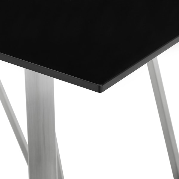 Armen Living Cressida Glass and Stainless Steel Rectangular Dining Room Table - LCCSDIBL