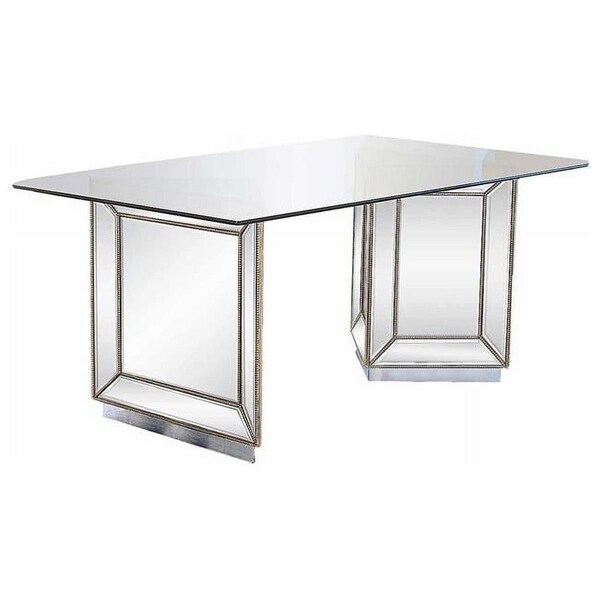 Best Master Furniture 72 in. Nicolette Mirrored Silver Dining Table, Silver - YJ002 72 INCH DINING TABLE