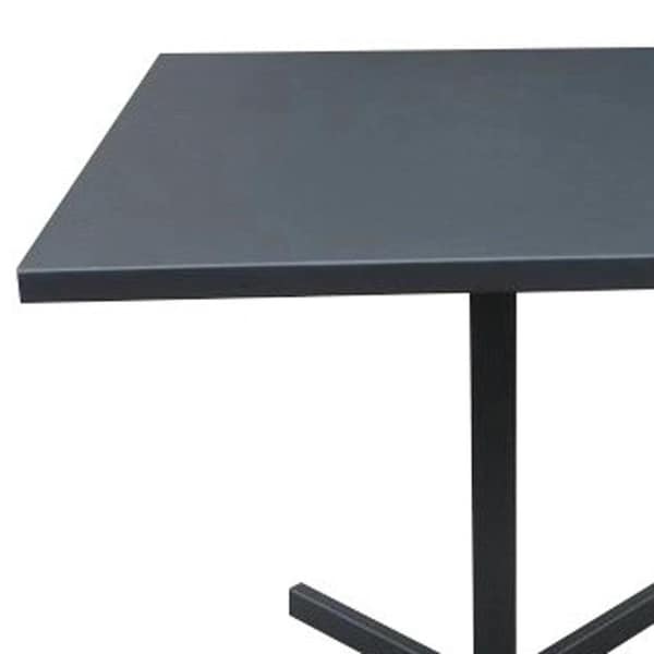 Homeroots Gray Steel Dining Table 32 x 32 x 29 in. - 372206