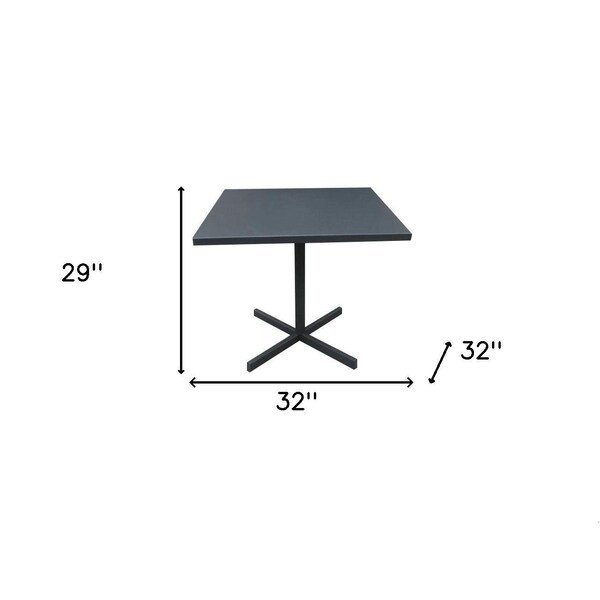 Homeroots Gray Steel Dining Table 32 x 32 x 29 in. - 372206