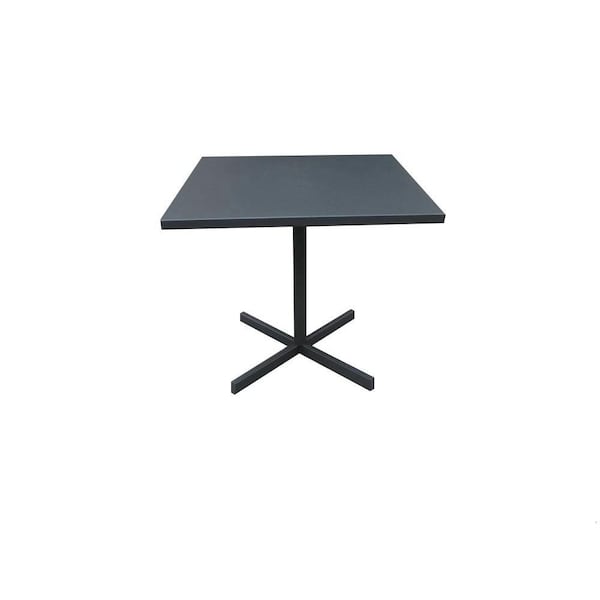 Homeroots Gray Steel Dining Table 32 x 32 x 29 in. - 372206