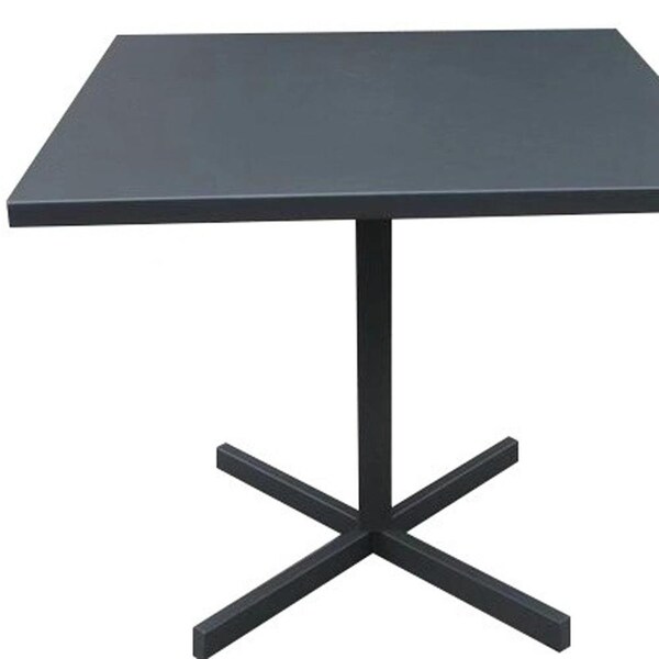 Homeroots Gray Steel Dining Table 32 x 32 x 29 in. - 372206
