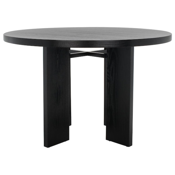 Safavieh Calamaria Round Wood Dining Table, Black - SFV2135B
