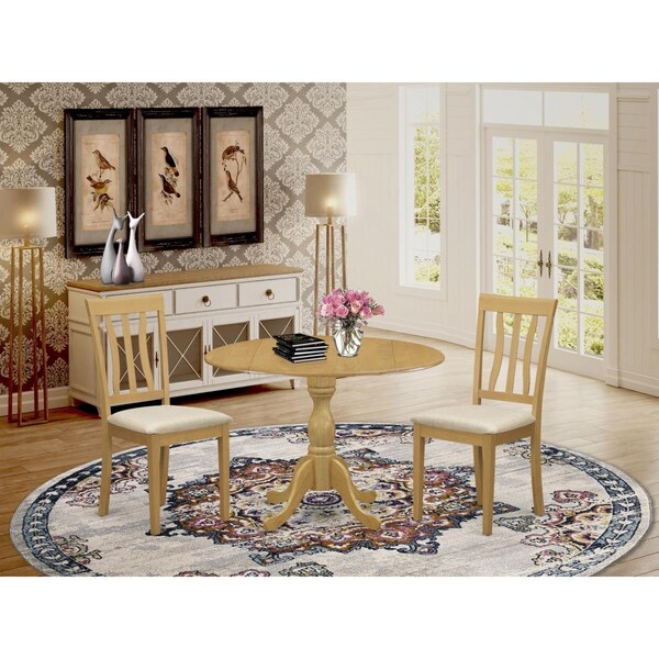 East West Furniture 3 Piece Dublin Kitchen Dining Table Set - Oak - DMAN3-OAK-C