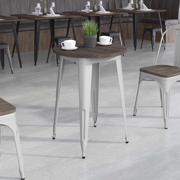 Flash Furniture Round Silver Metal Indoor Table with Wal - CH-51080-29M1-SIL-GG