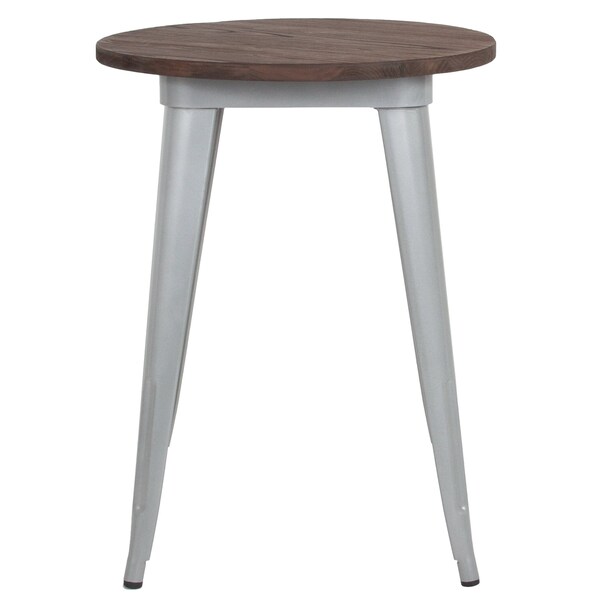 Flash Furniture Round Silver Metal Indoor Table with Wal - CH-51080-29M1-SIL-GG