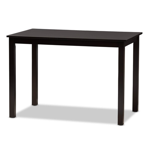 Baxton Studio Alani Modern Dark Brown Faux Leather Upholstered 5-Piece Dining Set - 142-8036-8026