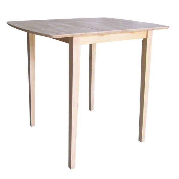 International Concepts Square Table with Butterfly Extension, Unfinished, 36 in W, 36 in L, 42 in H, Wood, Unfinished - K-T36X-42S