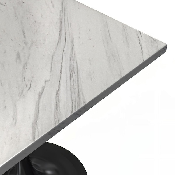 Leisuremod Square 27.56 in W, 29.35 in L, Resin/Stainless Steel, White - VT20BL-S27WMR