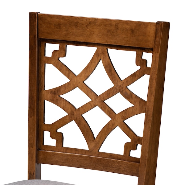 Baxton Studio Mya Grey Upholstered and Walnut Wood 5-Piece Dining Set - 172-9875-10895