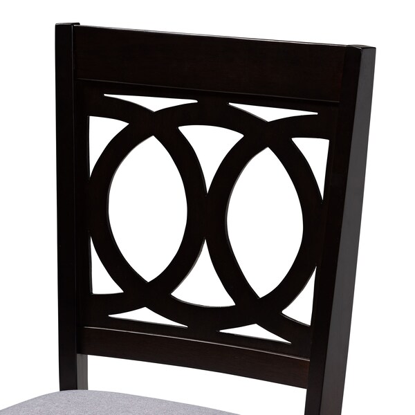 Baxton Studio Bennett Grey Upholstered and Dark Brown Wood 6-Piece Dining Set - 172-9400-10915-10519