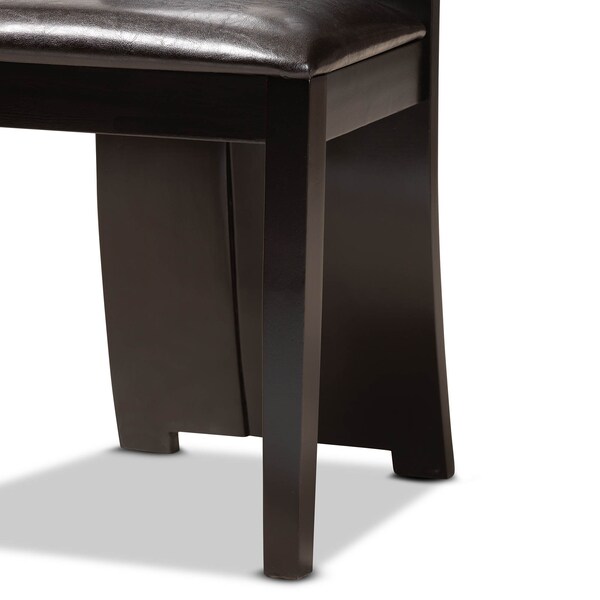 Baxton Studio Sorley Dark Brown Upholstered and Dark Brown Wood 5-Piece Dining Set - 169-8036-10898