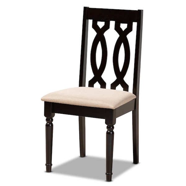 Baxton Studio Anise Sand Upholstered and Dark Brown Finished Wood 5-Piece Dining Set - 169-9733-10900