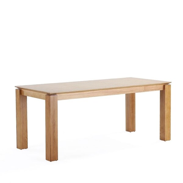 Manhattan Comfort Rectangle Dining Set of 7 W/ Hamlet Chairs, 70.86 in L, American Solid Ash Wood, Nature - 6-DT02DCCA03-NA